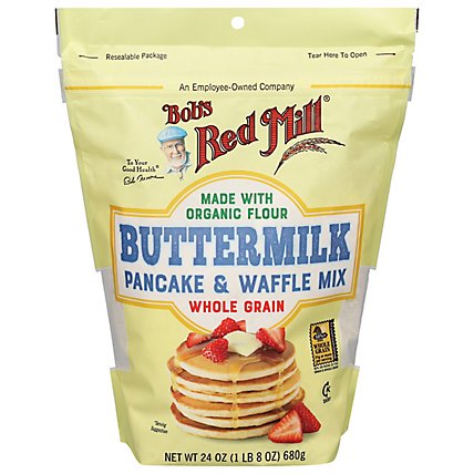 Bobs Red Mill Pancake & Waffle Mix Buttermilk Whole Grain - 24 Oz - Image 2