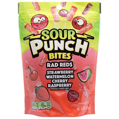 Sour Punch Bites Chewy Candy Rad Reds Resealable Bag - 9 Oz - Image 3