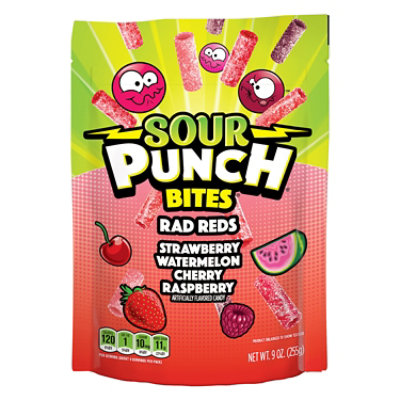 Sour Punch Bites Chewy Candy Rad Reds Resealable Bag - 9 Oz - Image 1