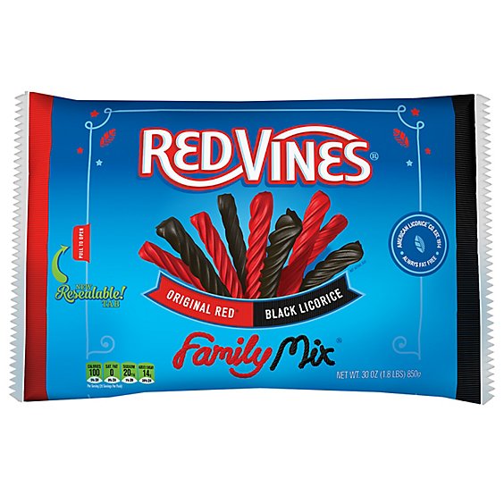 Red Vines Family Mix Candy Red & Black Licorice Bag - 30 Oz