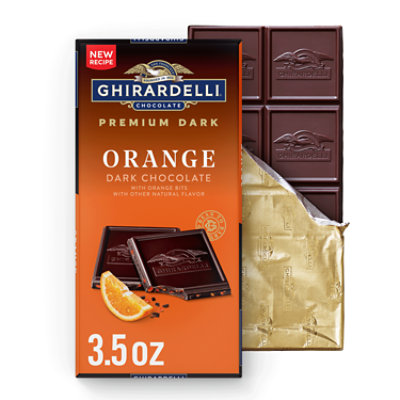 GHIRARDELLI PREMIUM DARK Orange Chocolate Bar - 3.5 Oz
