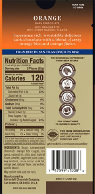 GHIRARDELLI PREMIUM DARK Orange Chocolate Bar - 3.5 Oz - Image 6