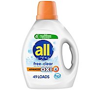 all Laundry Detergent Liquid With OXI Stain Removers Free Clear 49 Loads - 88 Fl. Oz.