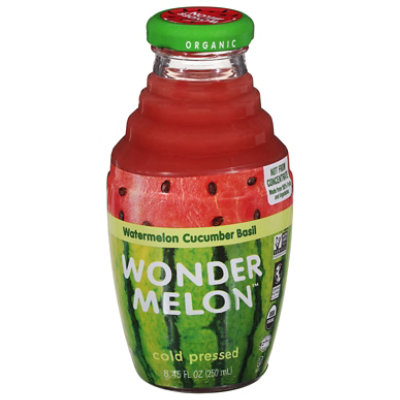 Wonder Melon Organic Juice Watermelon Cucumber Basil - 8.45 Oz - Image 1