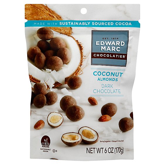 Edward Marc Dark Chocolate Coconut Almonds - 6 Oz