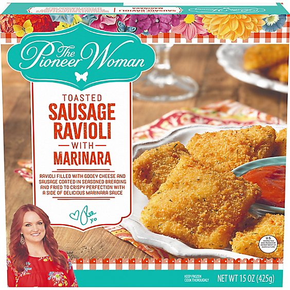 The Pioneer Woman Toasted Sausage Ravioli with Marinara Sauce Frozen Snacks Box - 15 Oz
