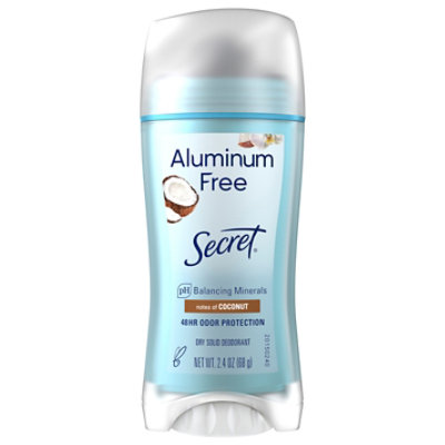 Secret Aluminum Free Coconut Deodorant for Women - 2.4 Oz