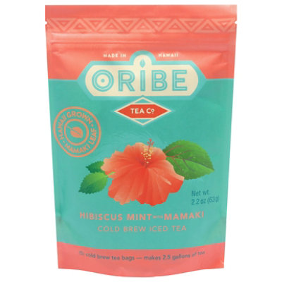 Hibiscus Mint W/ Mamaki- Cold Brew Iced Tea 5 Cold Brew Tea Bags Include - 2.2 Oz - Image 3