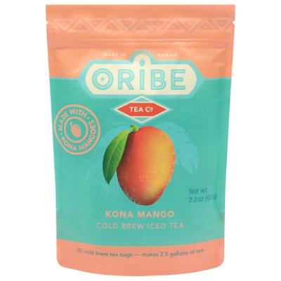 Kona Mango Black Tea - Cold Brew Iced Tea 5 Cold Brew Tea Bags Included - 2.2 Oz - Image 3