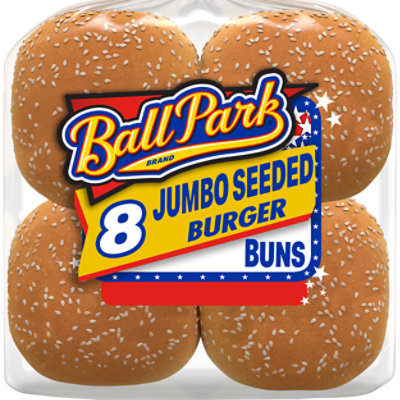 Ball Park Jumbo Seeded Burger Buns - 8 - 18.25 Oz - Image 1