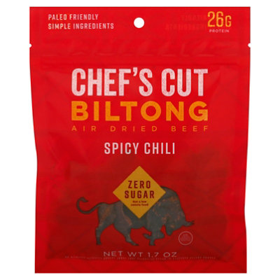 Chefs Cut Biltong Air Dried Beef Spicy Chili - 1.7 Oz