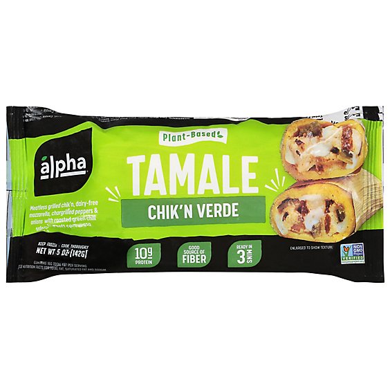 Alpha Foods Tamale Plant Based Chikn Verde - 5 Oz