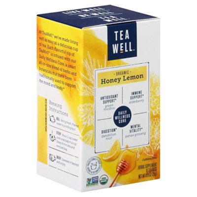 Tea Well Honey Lemon Herbal Supplement - 16 Count