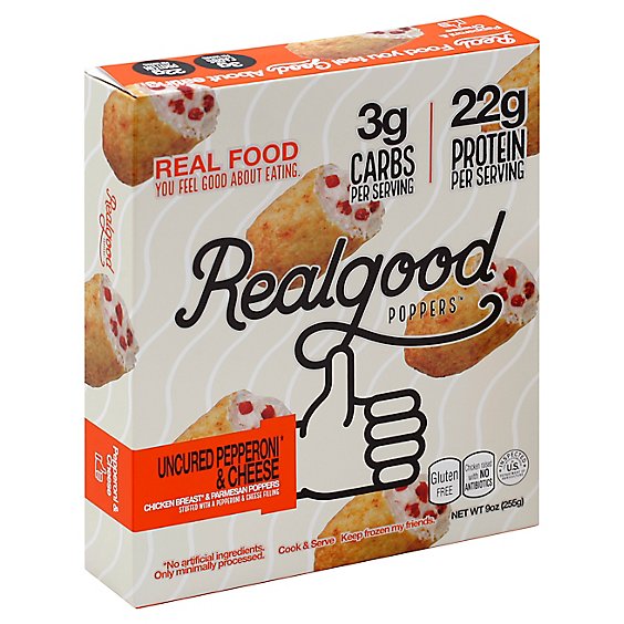 The Real Good Food Company Pepperoni And Cheese Poppers - 9 Oz