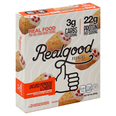 The Real Good Food Company Pepperoni And Cheese Poppers - 9 Oz