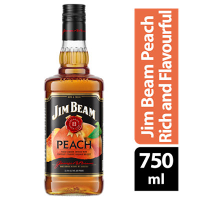 Jim Beam Bourbon Peach Bottle 65 Proof - 750 Ml - Image 3