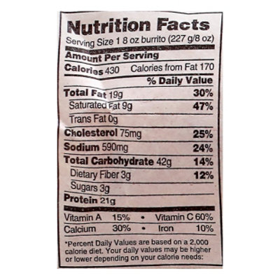 Burrito K Burrito Egg Breakfast Veg - 8 Oz - Image 4