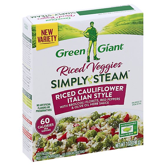 Green Giant Simply Steam Riced Veggies Riced Cauliflower Italian Style - 7 Oz