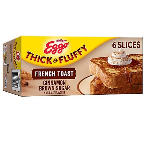 Eggo Thick and Fluffy Frozen French Toast Breakfast Cinnamon Brown Sugar 6 Count - 12.6 Oz