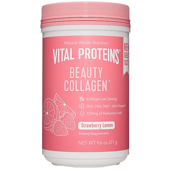 Vital Proteins Beauty Powder Collagen Strawberry Lemon - 9.6 Oz