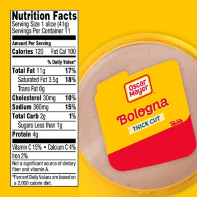Oscar Mayer Thick Cut Bologna Made with Chicken & Pork Beef added Sliced Lunch Meat - 16 Oz - Image 4