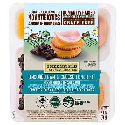 Greenfield Uncured Ham & Cheese Lunch Kit - 2.85 Oz