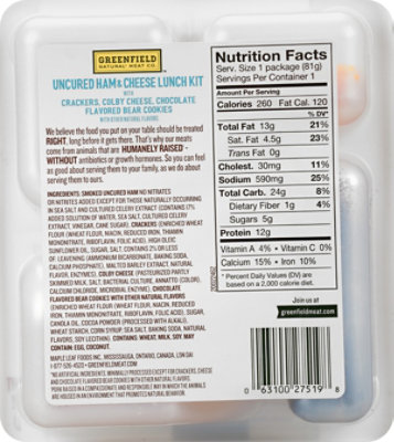 Greenfield Uncured Ham & Cheese Lunch Kit - 2.85 Oz - Image 5