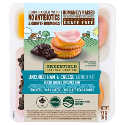 Greenfield Uncured Ham & Cheese Lunch Kit - 2.85 Oz - Image 1