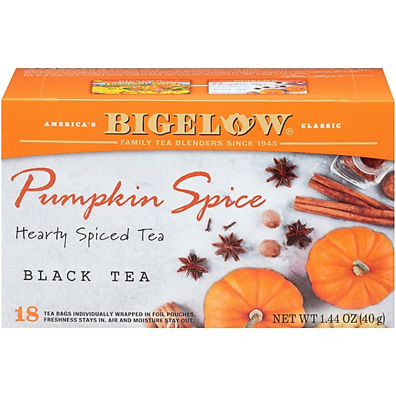 Bigelow Black Tea Bags Pumpkin Spice 18 Count - 1.44 Oz