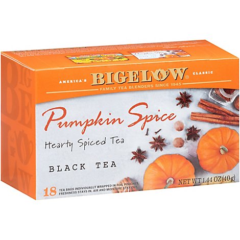 Bigelow Black Tea Bags Pumpkin Spice 18 Count - 1.44 Oz