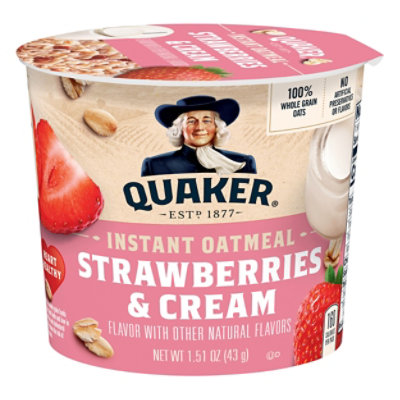 Quaker Oatmeal Instant Strawberries & Cream Express Cup - 1.51 Oz