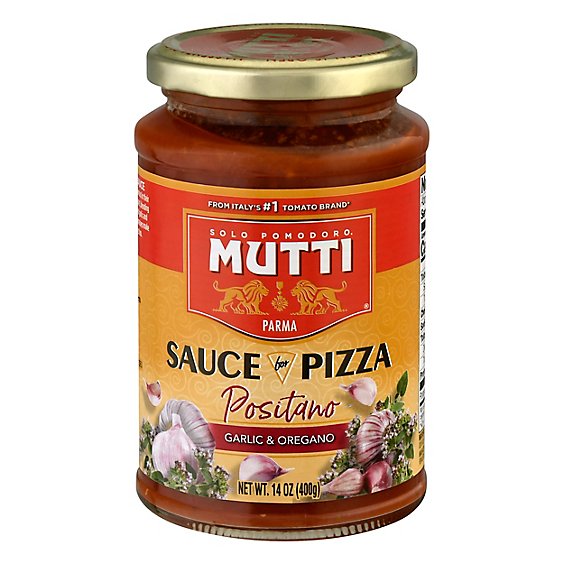 Mutti Sauce for Pizza Positano Garlic & Oregano - 14 Oz