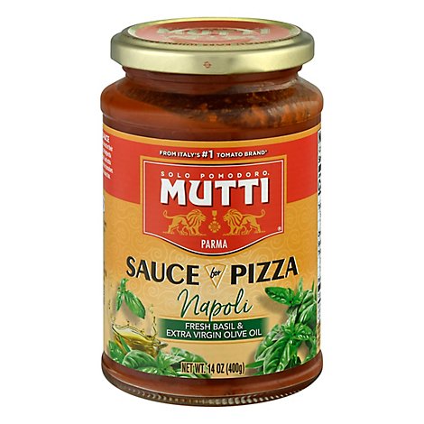 Mutti Sauce for Pizza Napol Fresh Basil & Extra Virgin Olive Oil - 14 Oz