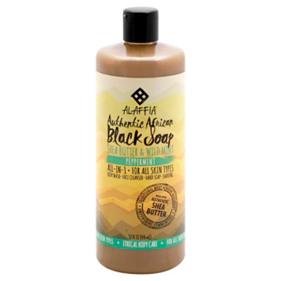 Alaffia Peppermint Black Soap - 32 Fl. Oz. - Image 1