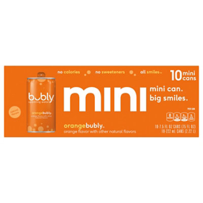 Bubly Sparkling Water Orange - 10-7.5 Fl. Oz.