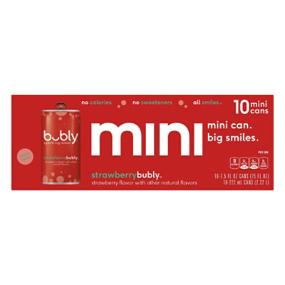 bubly Sparkling Water Strawberry - 10-7.5 Fl. Oz. - Image 3