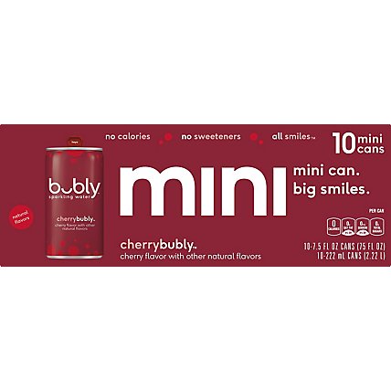 bubly Sparkling Water Cherry - 10-7.5 Fl. Oz. - Image 2