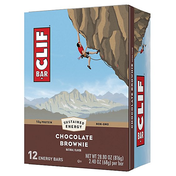 CLIF BAR Chocolate Brownie  Bars - 12-2.4 Oz