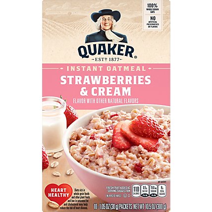 Quaker Instant Oatmeal Strawberries And Cream - 10.5 Oz - Image 2