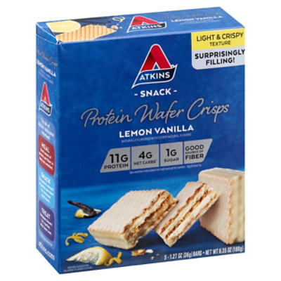 Atkins Lemon Vanilla Wafer 5pk - 5-1.27 Oz