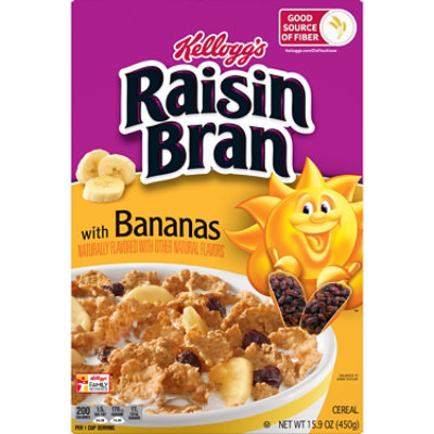 Raisin Bran Breakfast Cereal Fiber Cereal Original with Bananas - 15.9 Oz