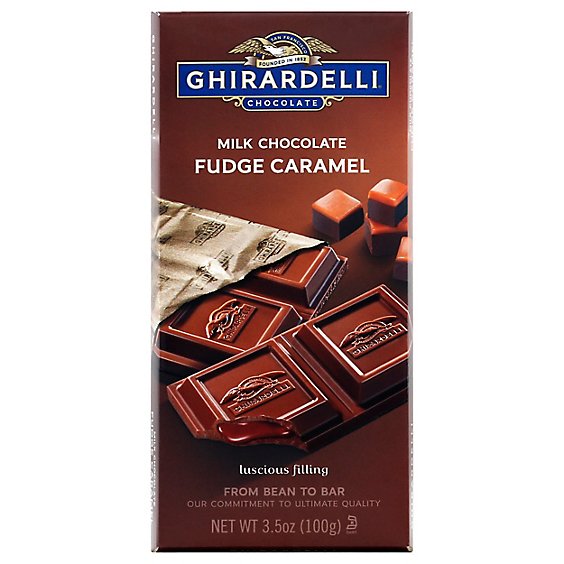Ghirardelli Chocolate Bar Milk Chocolate Fudge Caramel - 3.5 Oz