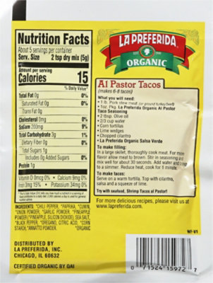 Lp Organic Al Pastor Taco Seasoning - 1 Oz - Image 6