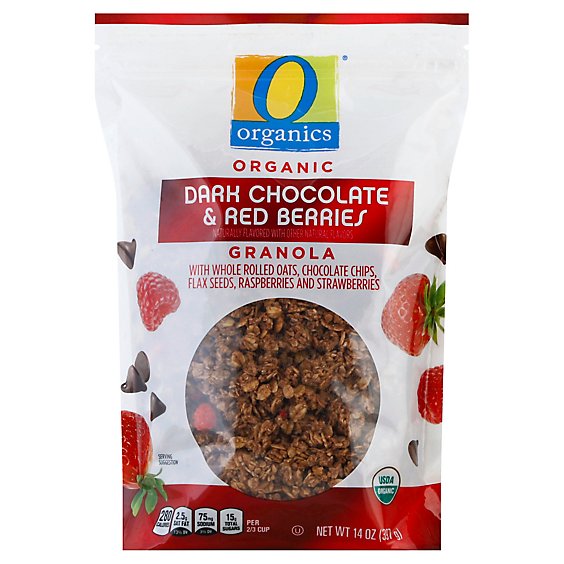 O Organics Granola Dark Choc & Red Berries - 14 Oz
