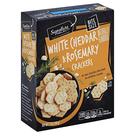 Signature Select Cracker Bite White Cheddar Rosemary - 7 Oz