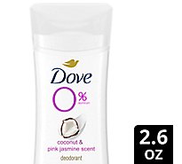 Dove 0% Aluminum Coconut And Pink Jasmine Deodorant Stick - 2.6 Oz