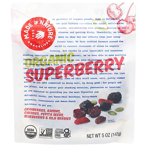 Made In Nature Dried Super Fusion Fruit Snack Organic - 10 Oz