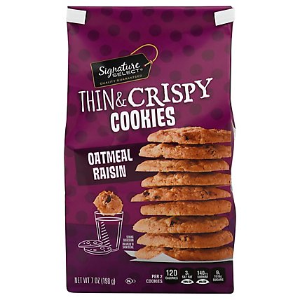 Signature SELECT Cookies Thin & Crispy Oatmeal Raisin - 7 Oz - Image 3
