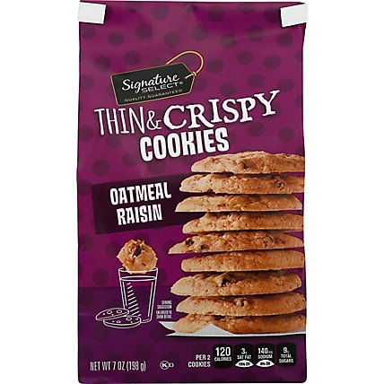 Signature SELECT Cookies Thin & Crispy Oatmeal Raisin - 7 Oz - Image 2
