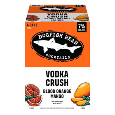 Dogfish Head Blood Orange & Mango Vodka Crush Culinary-Crafted Cocktails 7% ABV - 4-12 Fl. Oz. - Image 6
